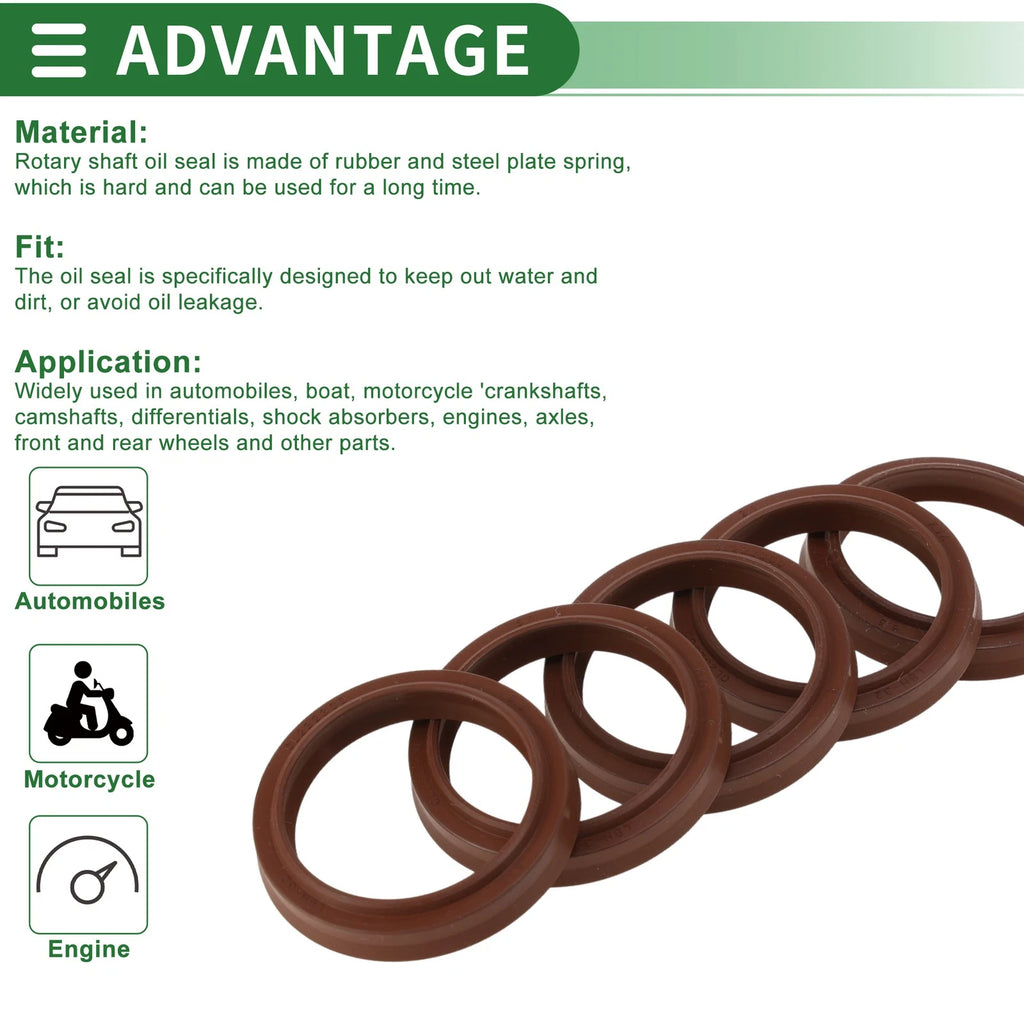 Set of 5 Oil Seal Rotary Shaft Seal FKM Rubber 32x40x5.5mm