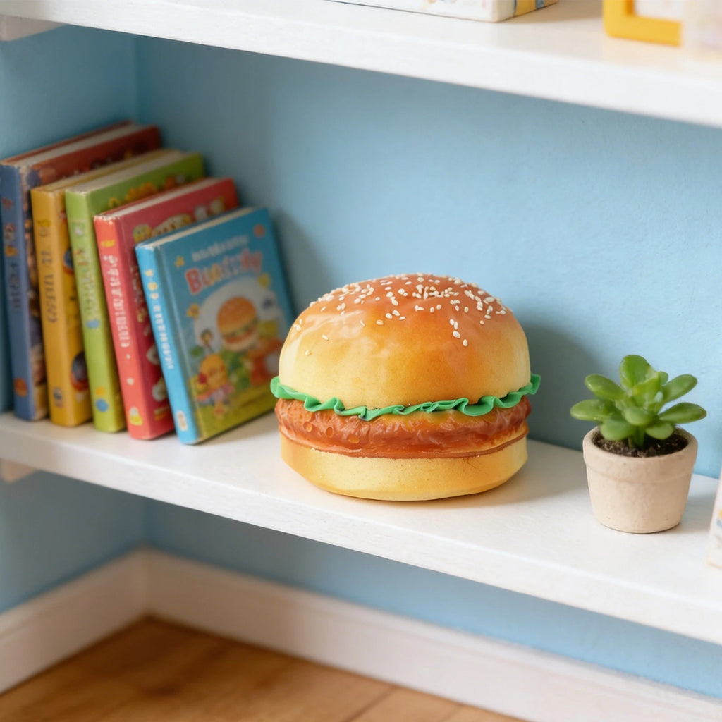 Set of 4 Fake Bread Hamburger Photography Props for Home Restaurant Decor