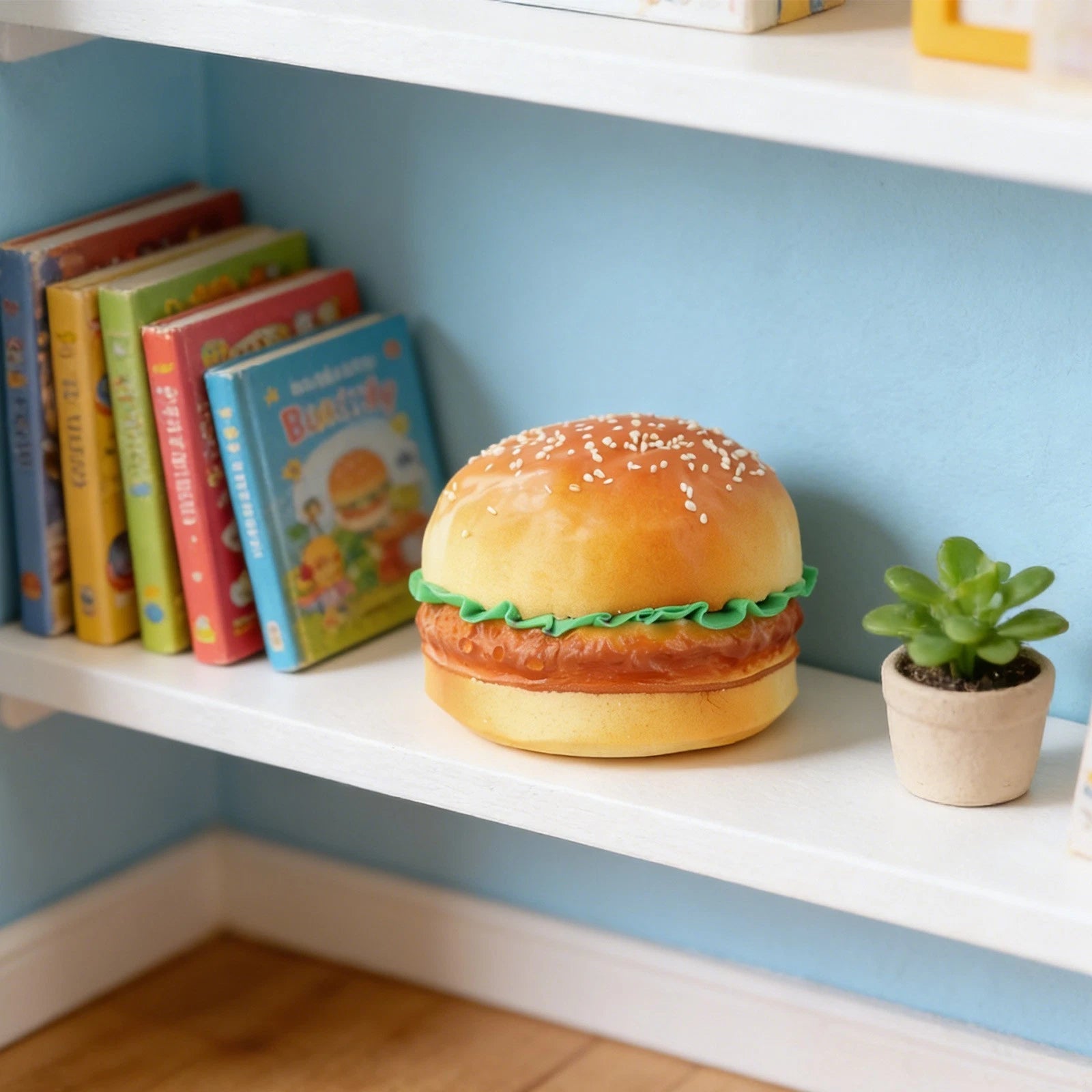 Set of 4 Fake Bread Hamburger Photography Props for Home Restaurant Decor