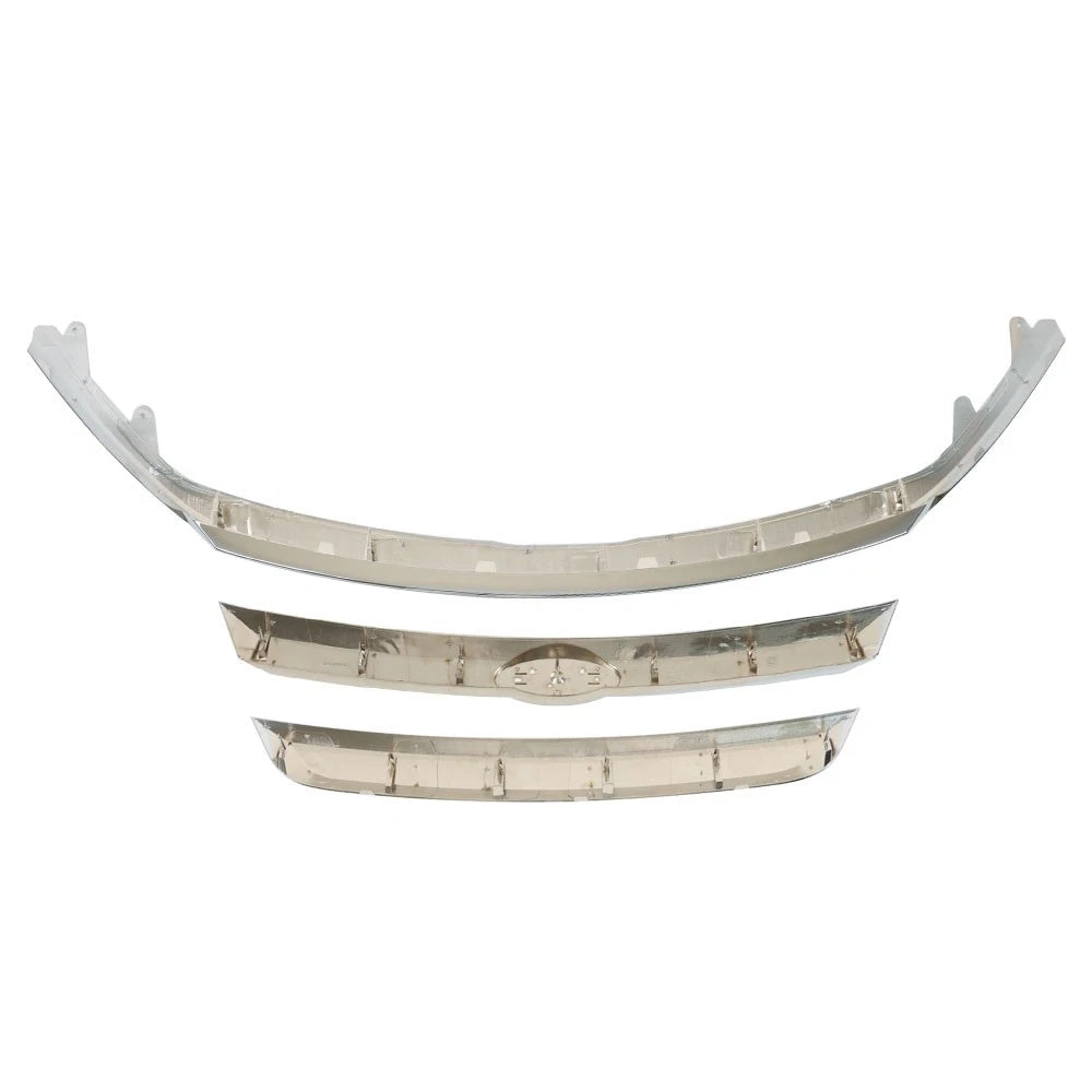 Set of 3 Chrome Front Upper Grille Molding Trim for Ford Fusion (2010–2012)