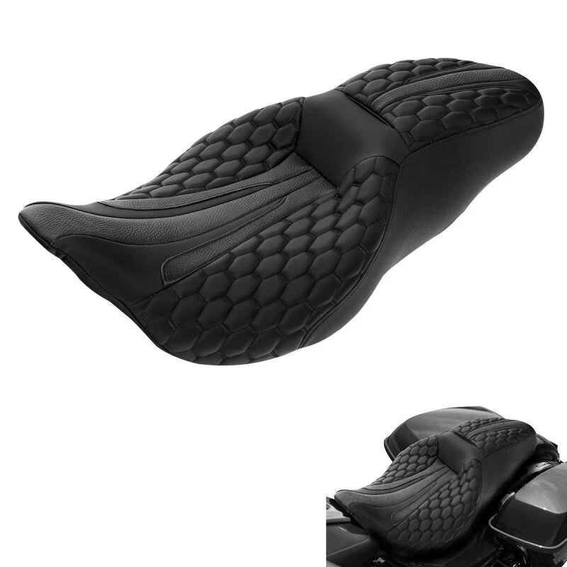 One Piece Driver Passenger Seat for Harley Touring Street Road Glide (2009–2023)