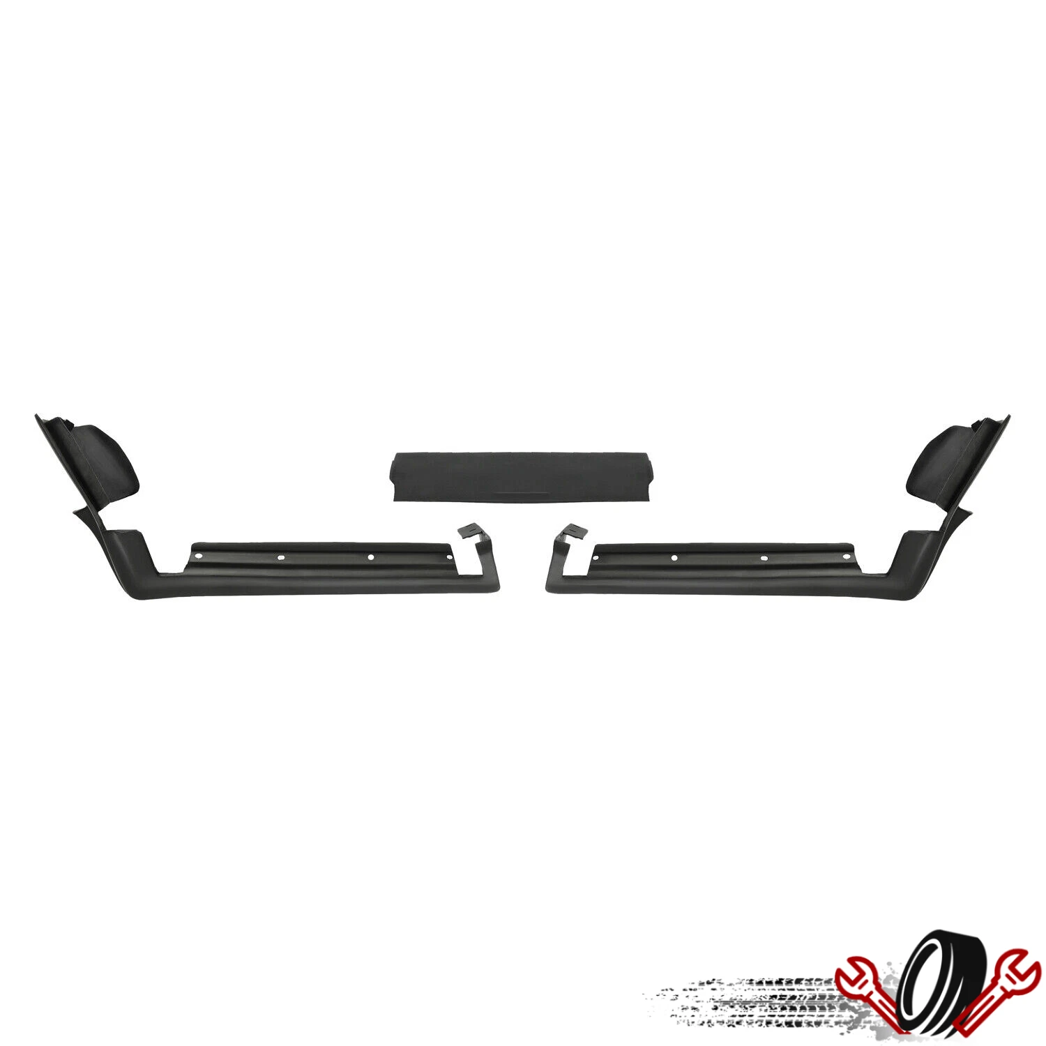 Set of 3 Rear Bumper Fillers for Cadillac Seville (1980–1985) Black Fiberglass