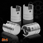 Set of 4 Silver Aluminum Tire Stem Caps 17mm Piston Style Valve Covers