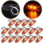 Pack of 16 Amber 2 Diode Clearance Side Marker Lights 2.5''