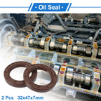 2X Oil Seal Rotary Shaft Seal FKM Rubber 32x47x7mm  