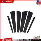 Set of 6 Gloss Black Door Pillar Post Trim Covers for BMW 5-Series E39 (1997–2003)