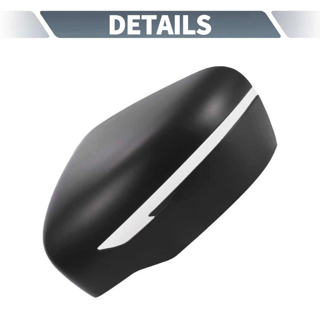 Pair Rearview Mirror Cover Overlay Matte Black for Nissan X-Trail Rogue (2014–2021) 655692415955