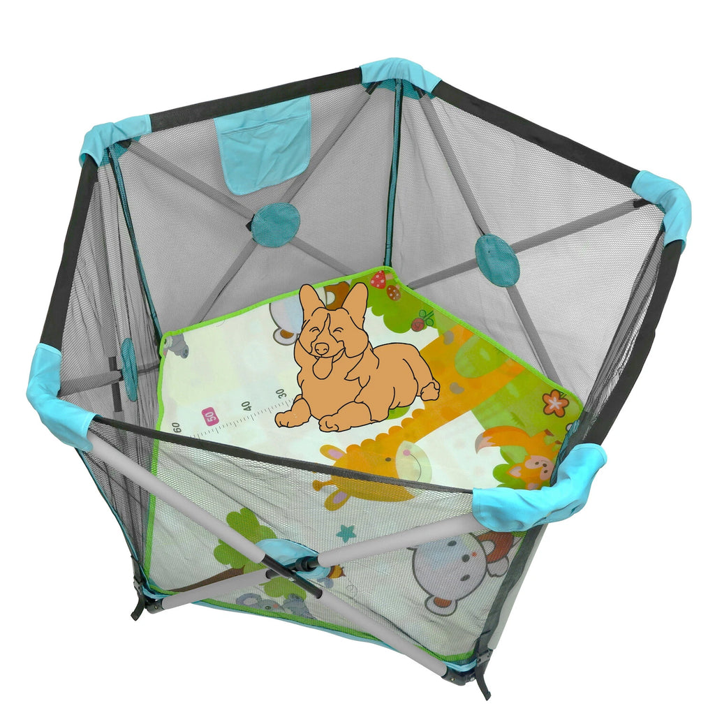 Safety Playpen for Kids Pets Indoor Outdoor (Portable Foldable Mesh)