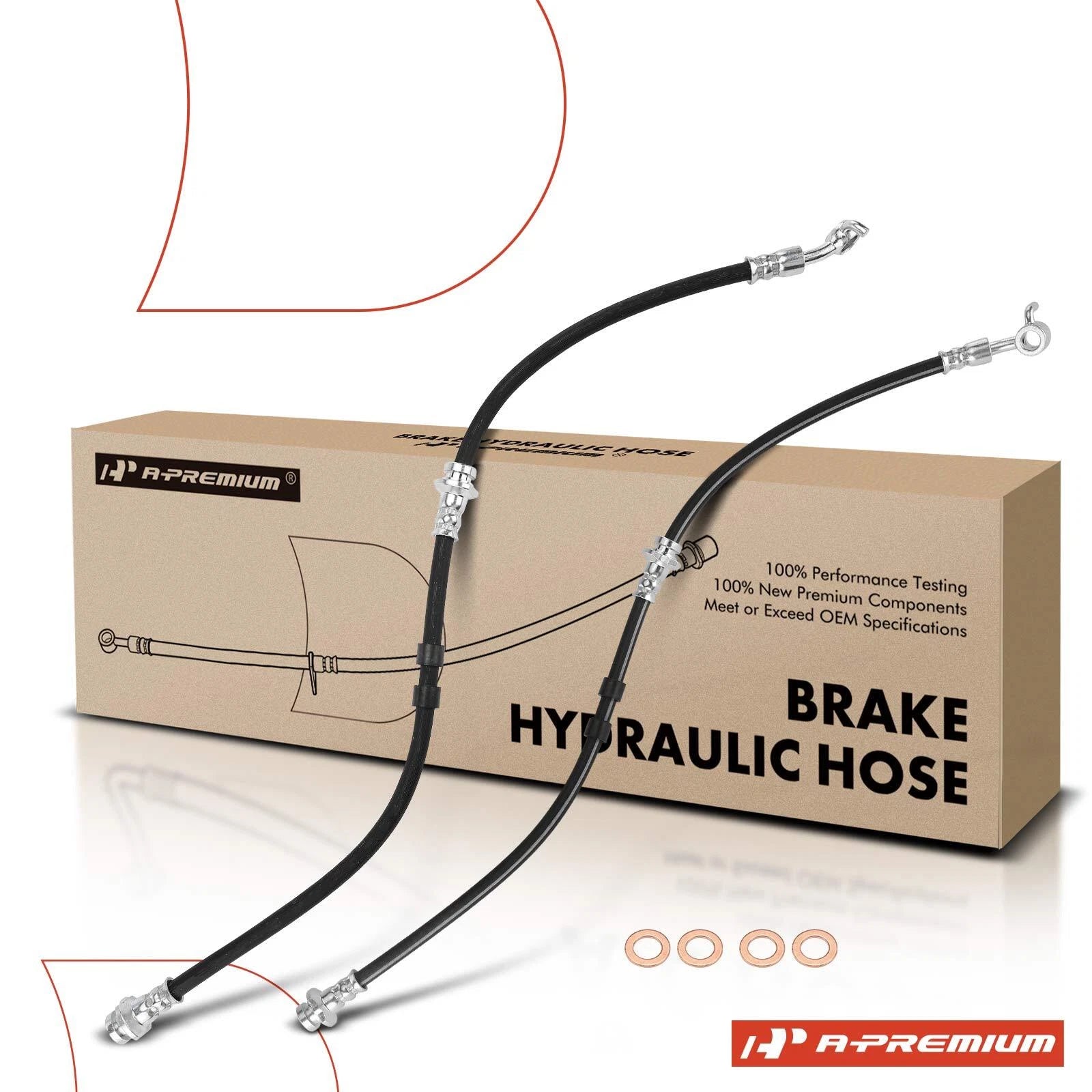 2X Front Brake Hydraulic Hose for Nissan Quest (2004–2009)