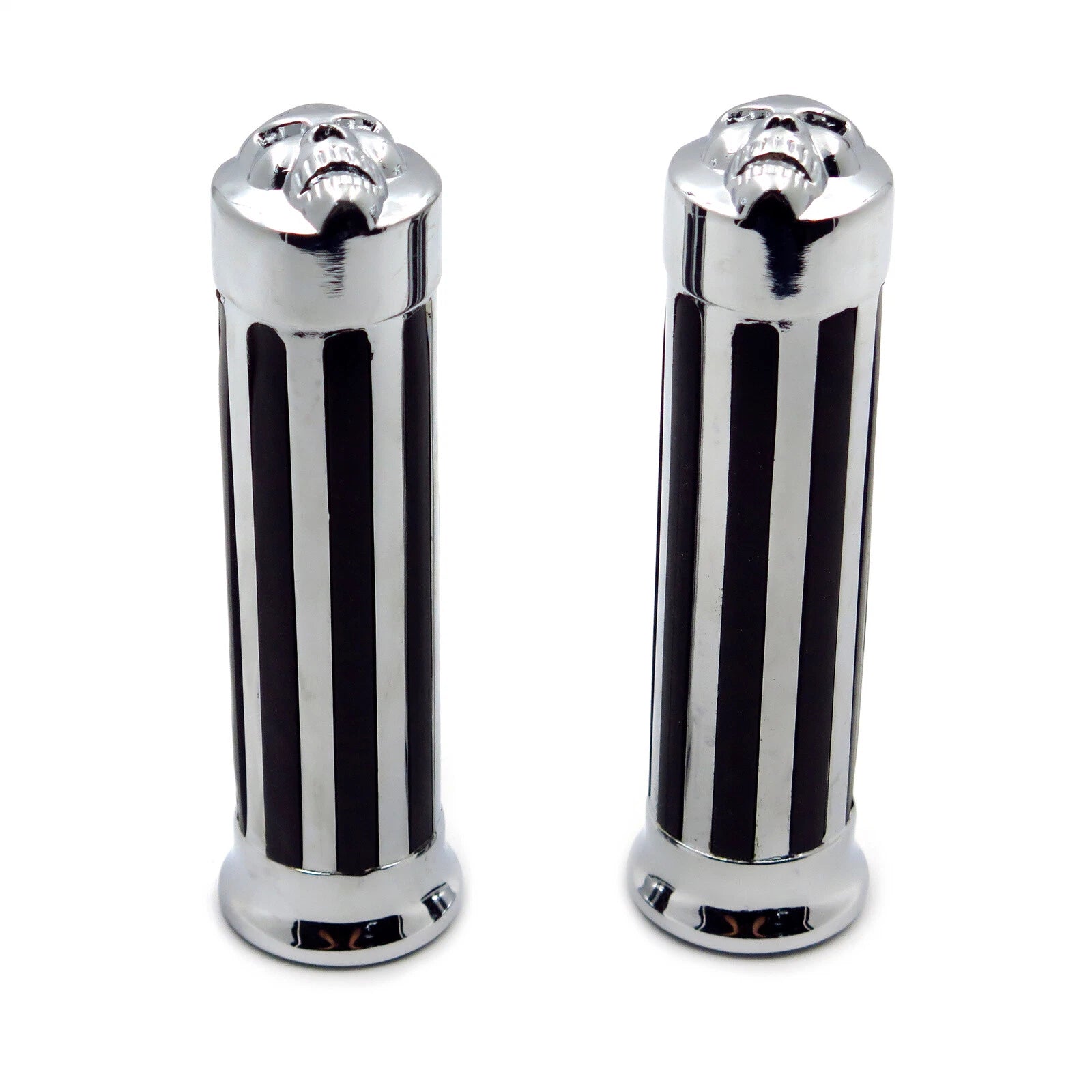Skull Hand Grips for Harley Touring Dyna Sportster Cruiser (1" 25mm)