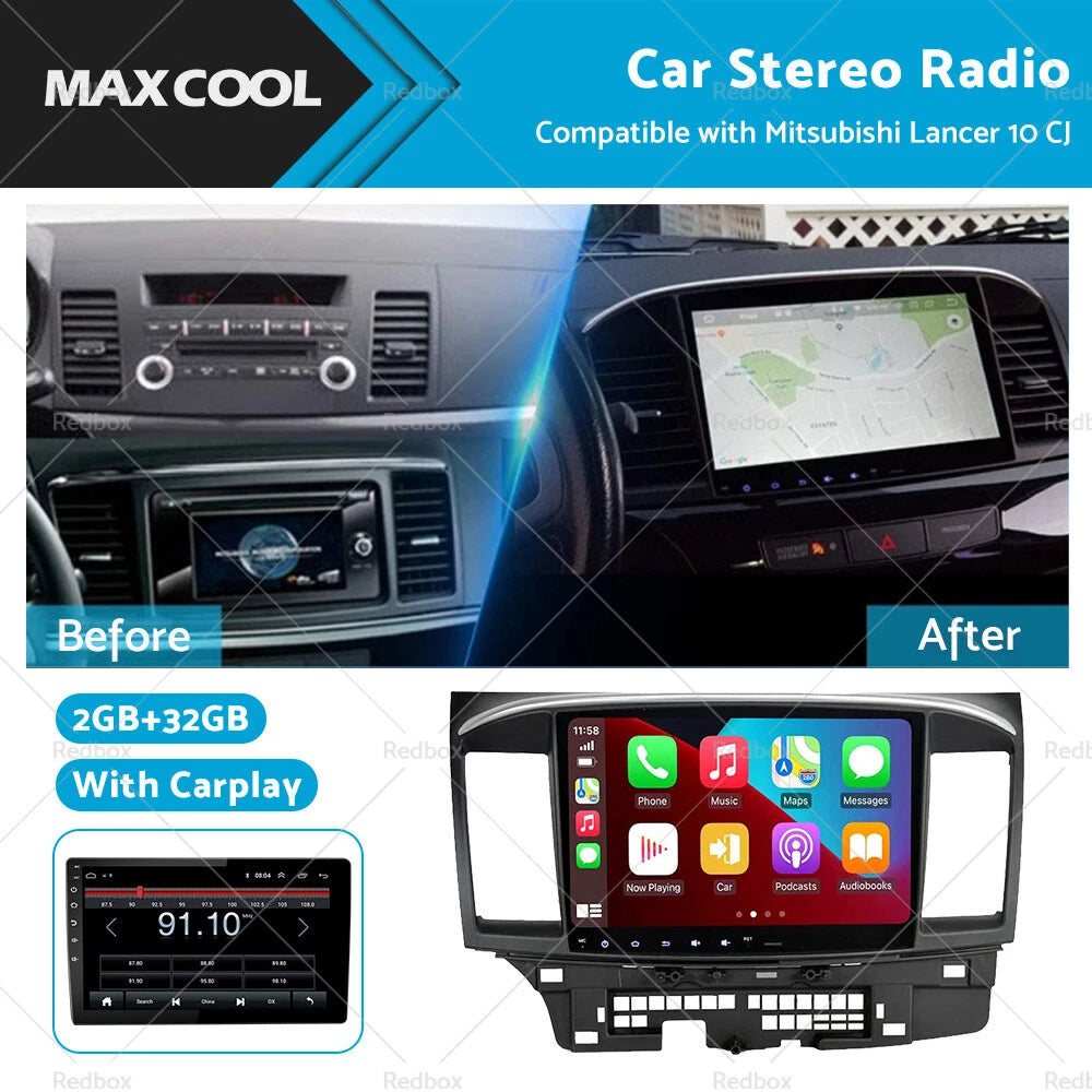 10.1" Carplay Radio Head Unit GPS for Mitsubishi Lancer 10 CJ (2010–2017)