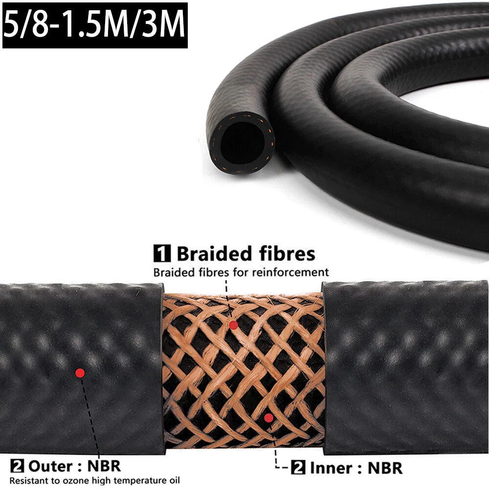 5/8" Nitrile Rubber EFI Fuel Injection Line Hose