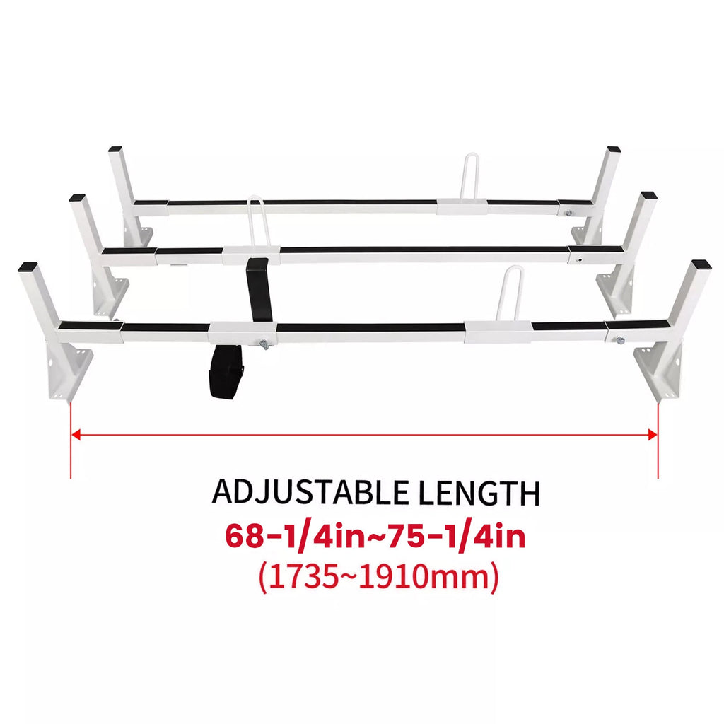 3 Bar Ladder Roof Rack for Chevy Express, Ford E-150, E-250 (1996-On)