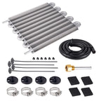 10 Row Aluminum Remote Transmission Oil Cooler Radiator Kit