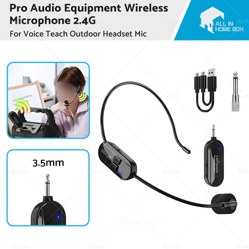 Wireless Microphone Headset 2.4G for Pro Audio Voice Teaching