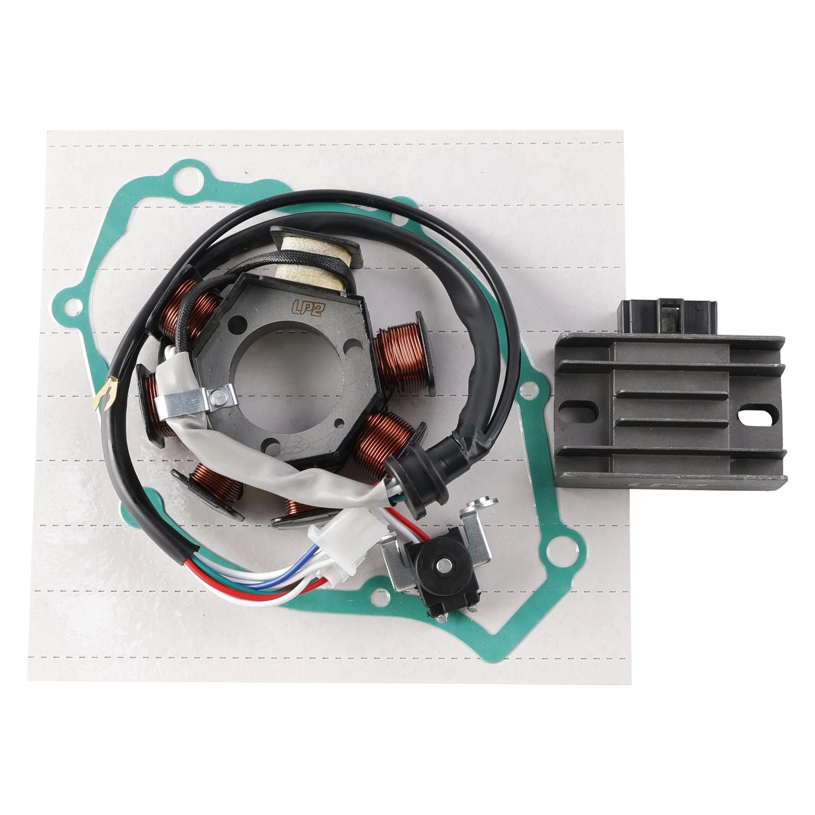 8 Coils Stator Regulator Rectifier Gasket for Yamaha YBR 125 (2008–2010)