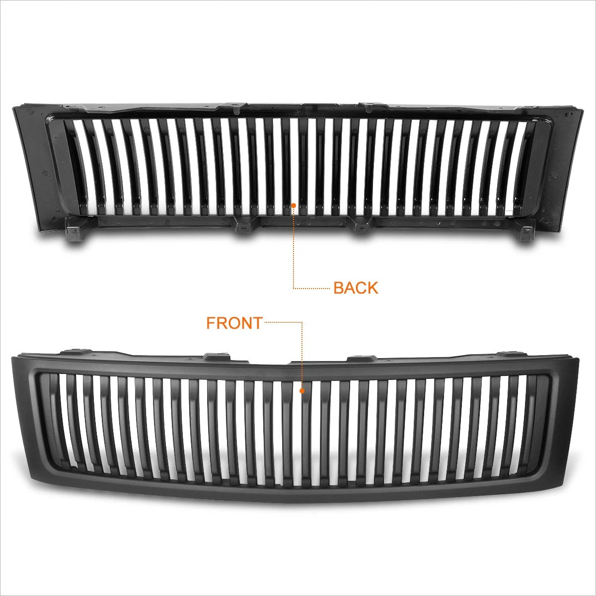 Vertical Fence Style Front Bumper Grille for Chevy Silverado 1500 (2007–2013)