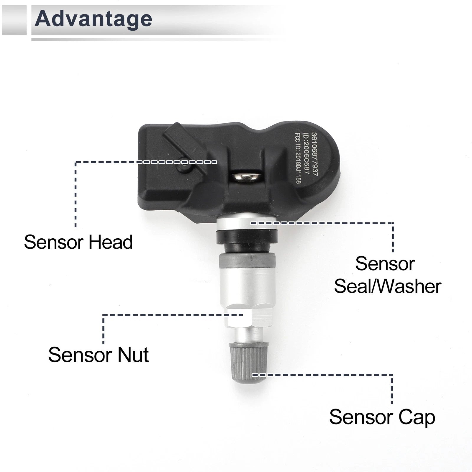Tire Pressure Sensor 433Mhz for BMW 530i (2017–2022) No.36106877937