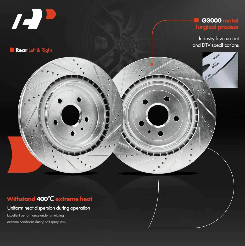 Rear Drilled Brake Rotors for Chevy Camaro (2010–2015)