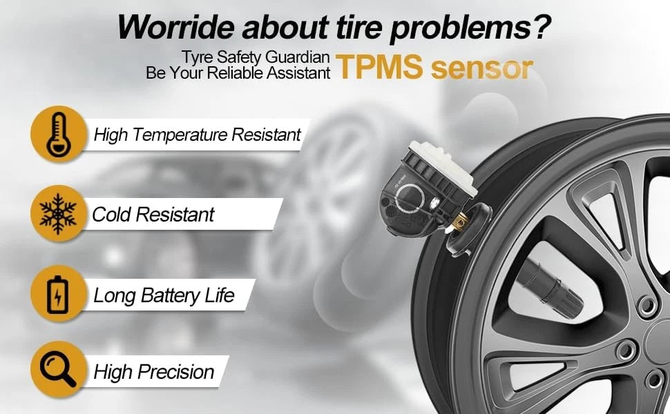 TPMS Tire Pressure Sensor Set of 4 for Jeep Cherokee (2014–2022)