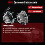 Set of 4 Wheel Hub Bearing Assemblies for Chevy Equinox (2005–2006)