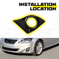 2X Front Fog Light Lamp Black Cover Bezel for Lexus IS250 IS350 (2011–2013)