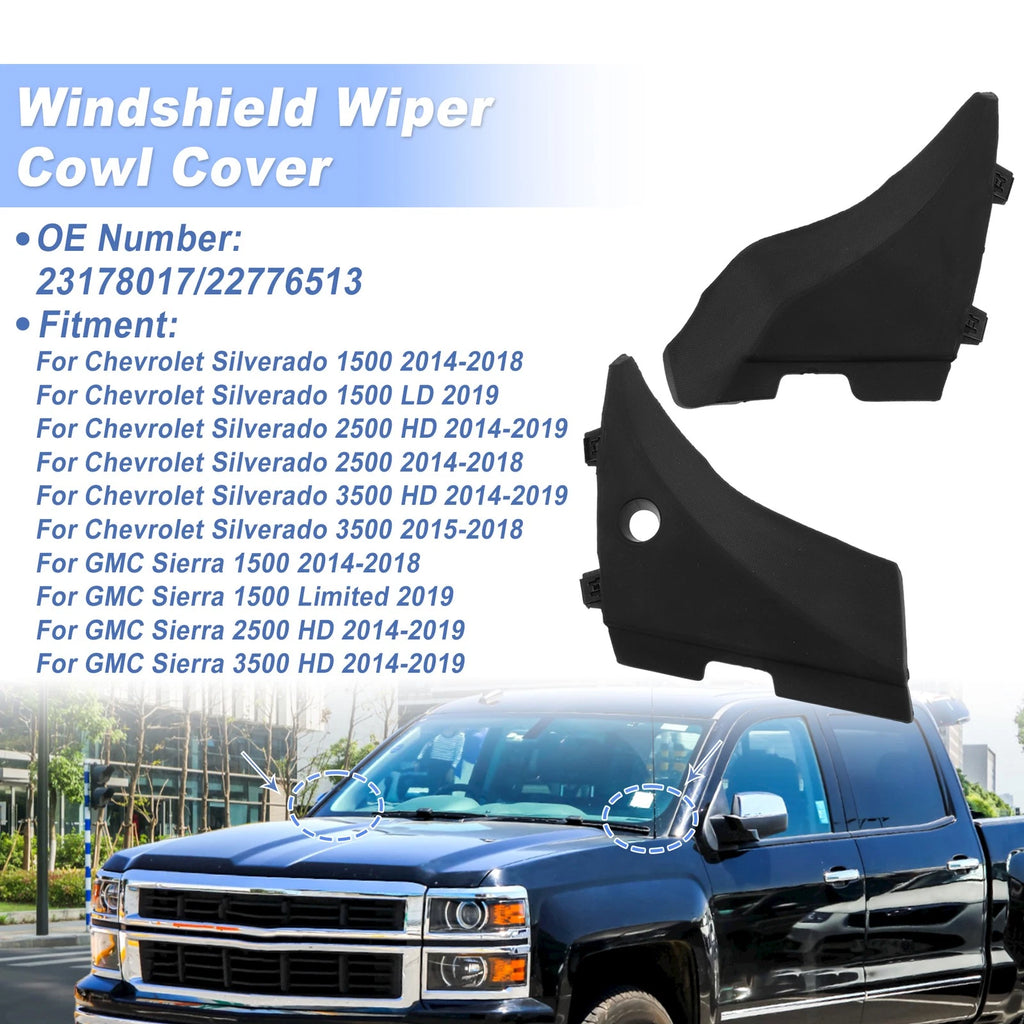 Set of 2 Windshield Cowl for Chevrolet Silverado 1500 (2014–2018) 23178017