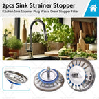 Stainless Steel Sink Strainer Plug Waste Drain Stopper Filter