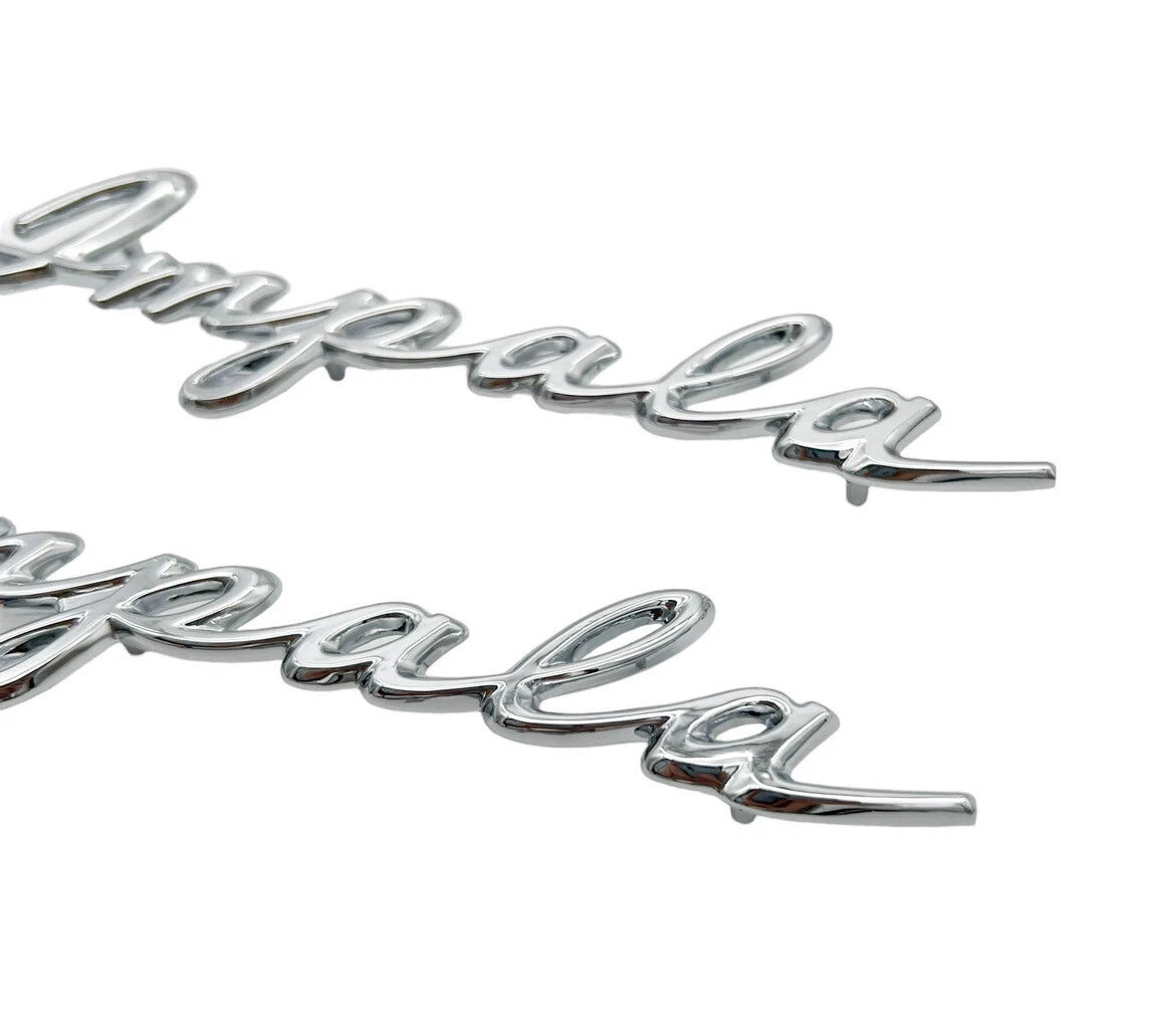 Rear Chrome Quarter Panel Emblems for 1962 Chevy Impala (Qty 2)