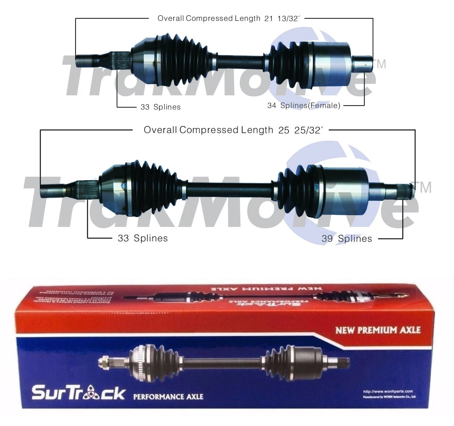 Set of 2 Front CV Axle Shafts for Chevy Buick Pontiac (5.3L V8)