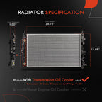 Radiator with Transmission Oil Cooler for Chevy Cruze (2011–2019)