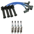 NGK Wire Set & Denso 4 Iridium TT Spark Plugs Kit for Mazda B2300 (1994–2000)
