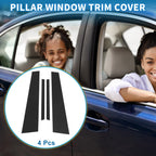 Set of 4 Door Pillar Window Trim for Volkswagen Jetta (2013–2015) Black