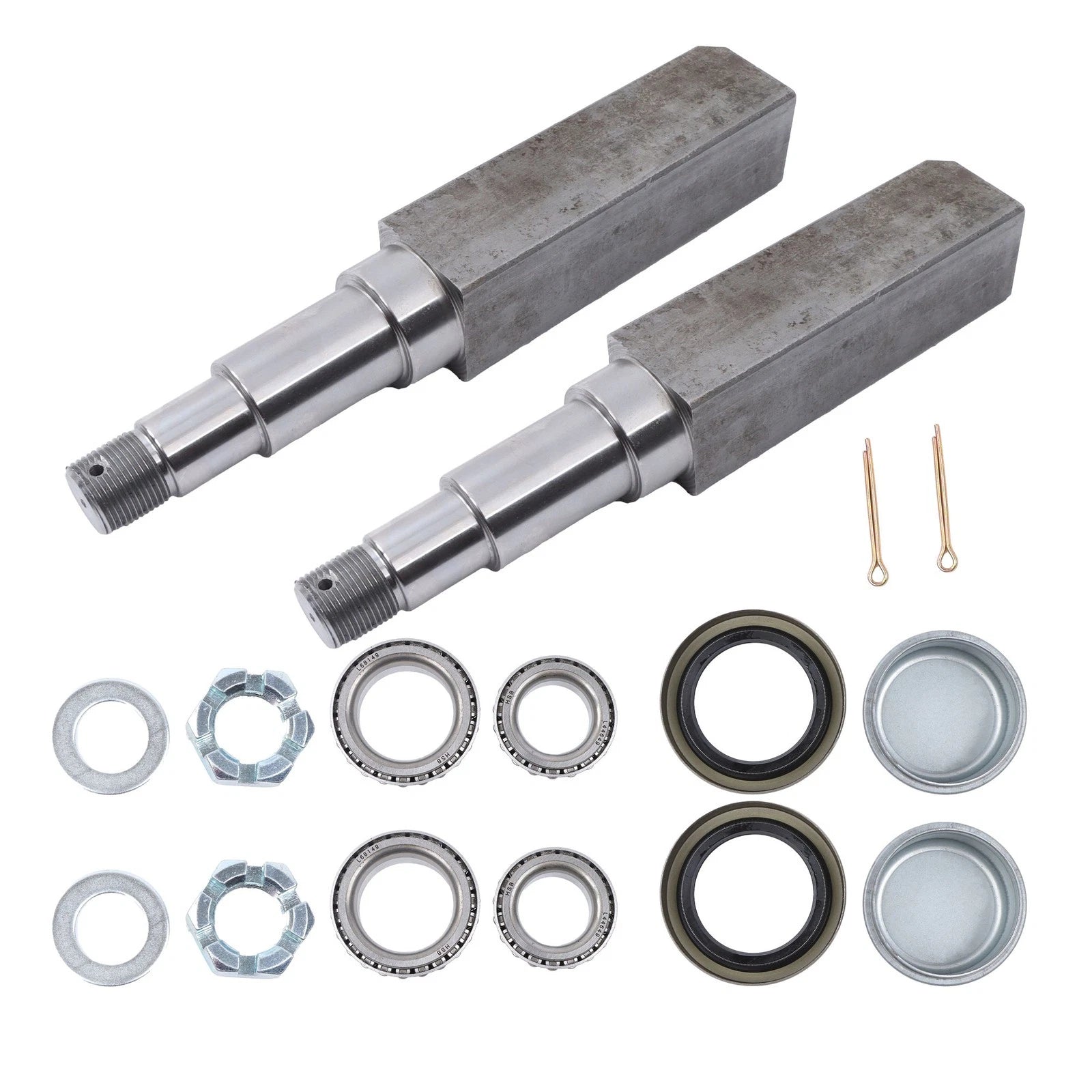2 Pack Trailer Hub Kit for 5 on 5" Wheels (Fits 11" Square Spindle)