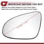 Driver Side Mirror Glass Replacement for Toyota Yaris (2012–2017)