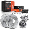 Set of 8 Front Drilled Rotors & Pads for Chevrolet Silverado GMC 