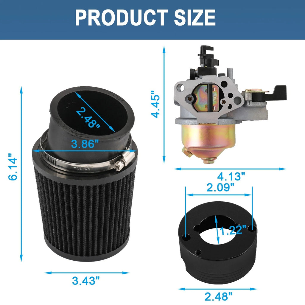 Air Filter Adapter Jet Kit for Predator 301cc 420cc 389cc (2018-2023)