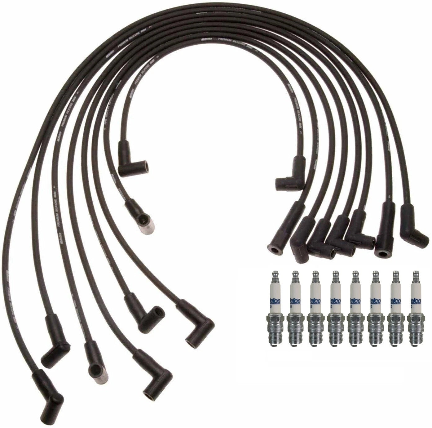 Set of 8 ACDelco Rapidfire HD Spark Plugs & Ignition Wire Set for GMC Chevy