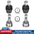 Set of 4 Front Lower Upper Ball Joints for Dodge Ram 2500 3500 4WD (2003–2013)