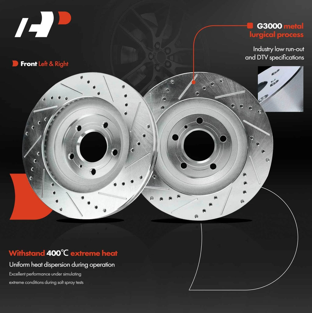 Front Drilled Brake Rotors for Chevy Impala, Buick LaCrosse (2012-2013)