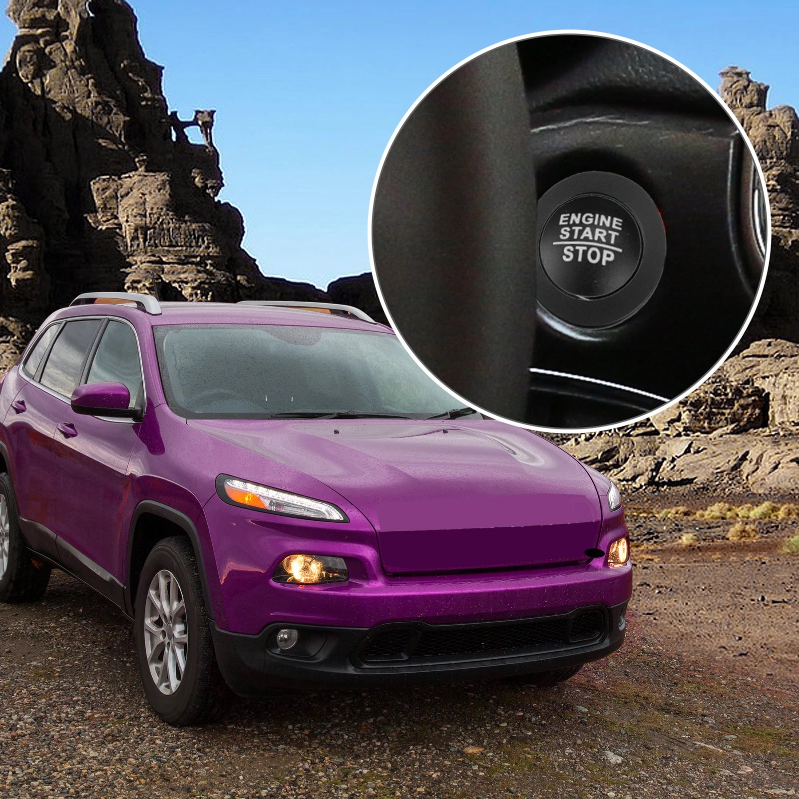 Start Stop Button Cover Trim Kit for Jeep Cherokee, Dodge (2014–2023)