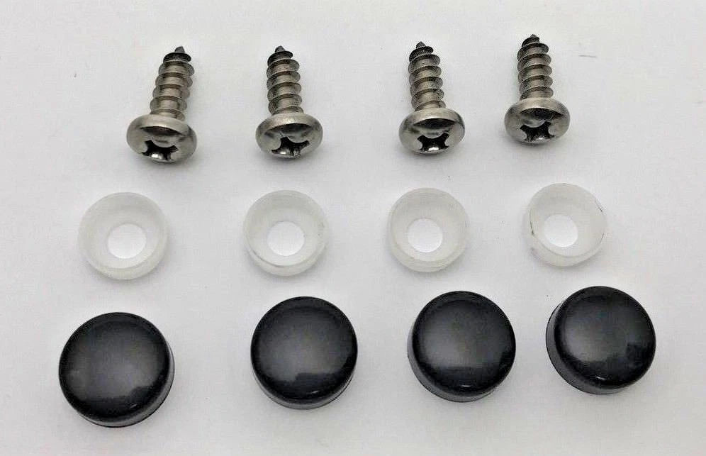 License Plate Screws and Black Caps Set for Mitsubishi Triton (2015–2024)