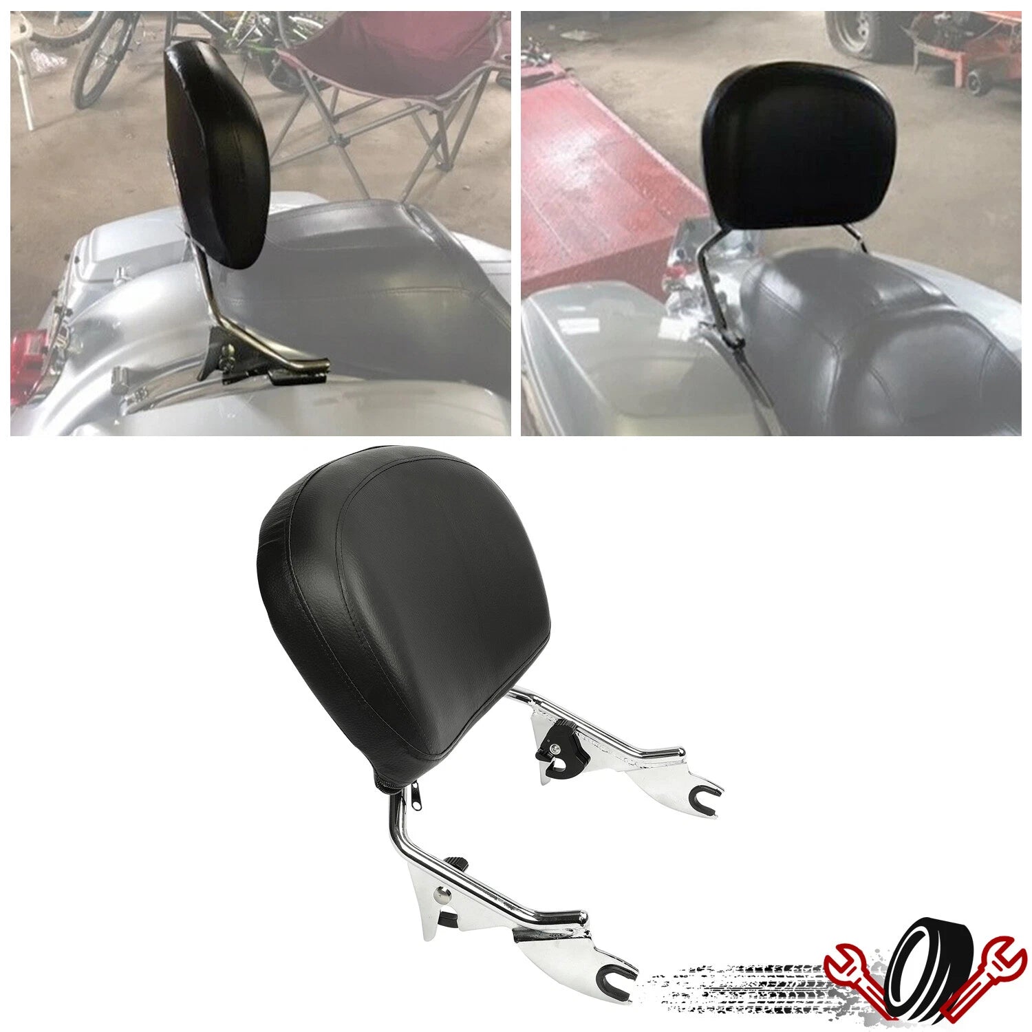 Detachable Low-Profile Backrest Sissy Bar for Harley Touring (2009–2024)