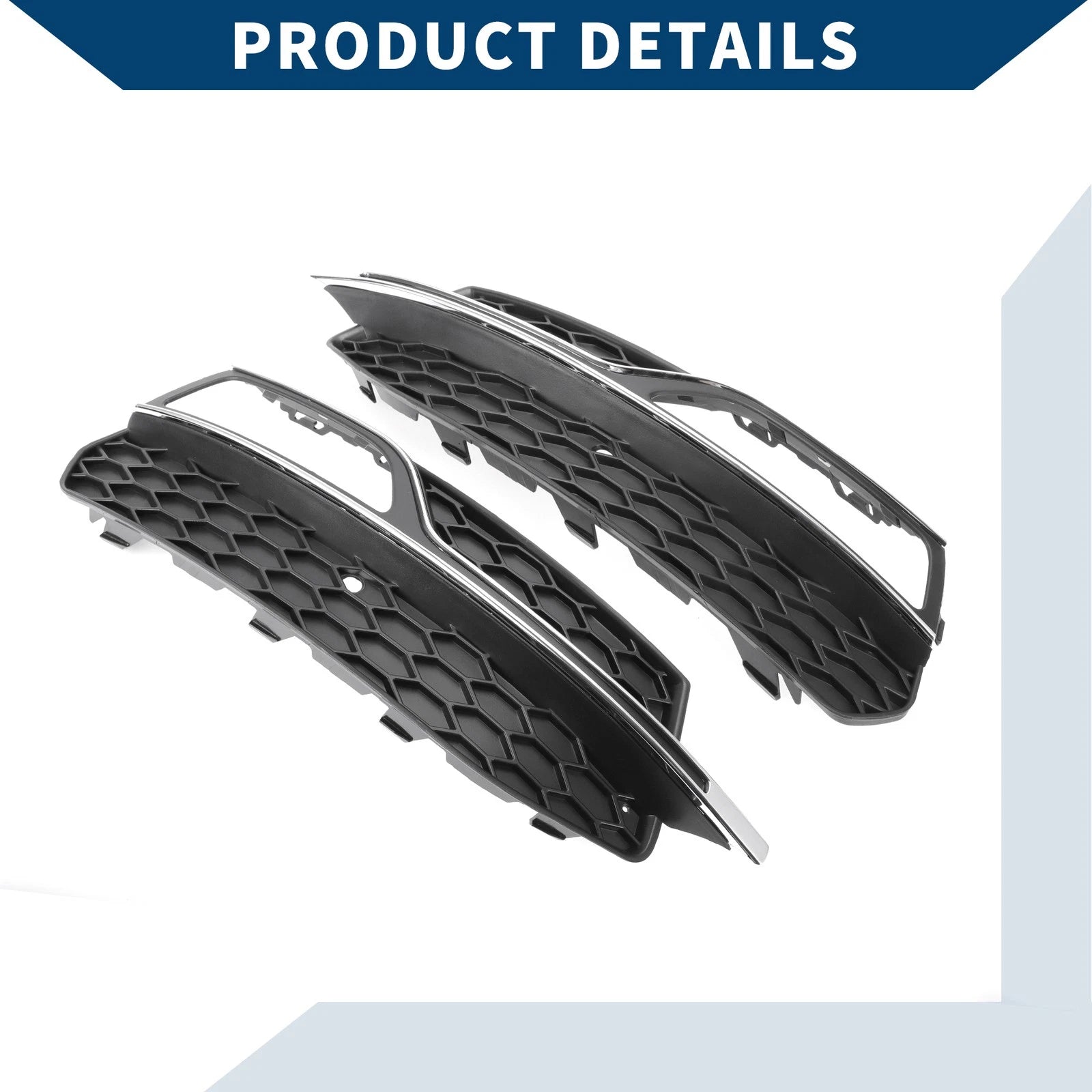 1 Pair Front Fog Light Grill for Audi A3 8V (2013–2017) No. 8V3807681Q/8V3807681G