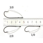 10pcs Weedless Barbed Fishing Hooks for Bass Lure Bait Holder