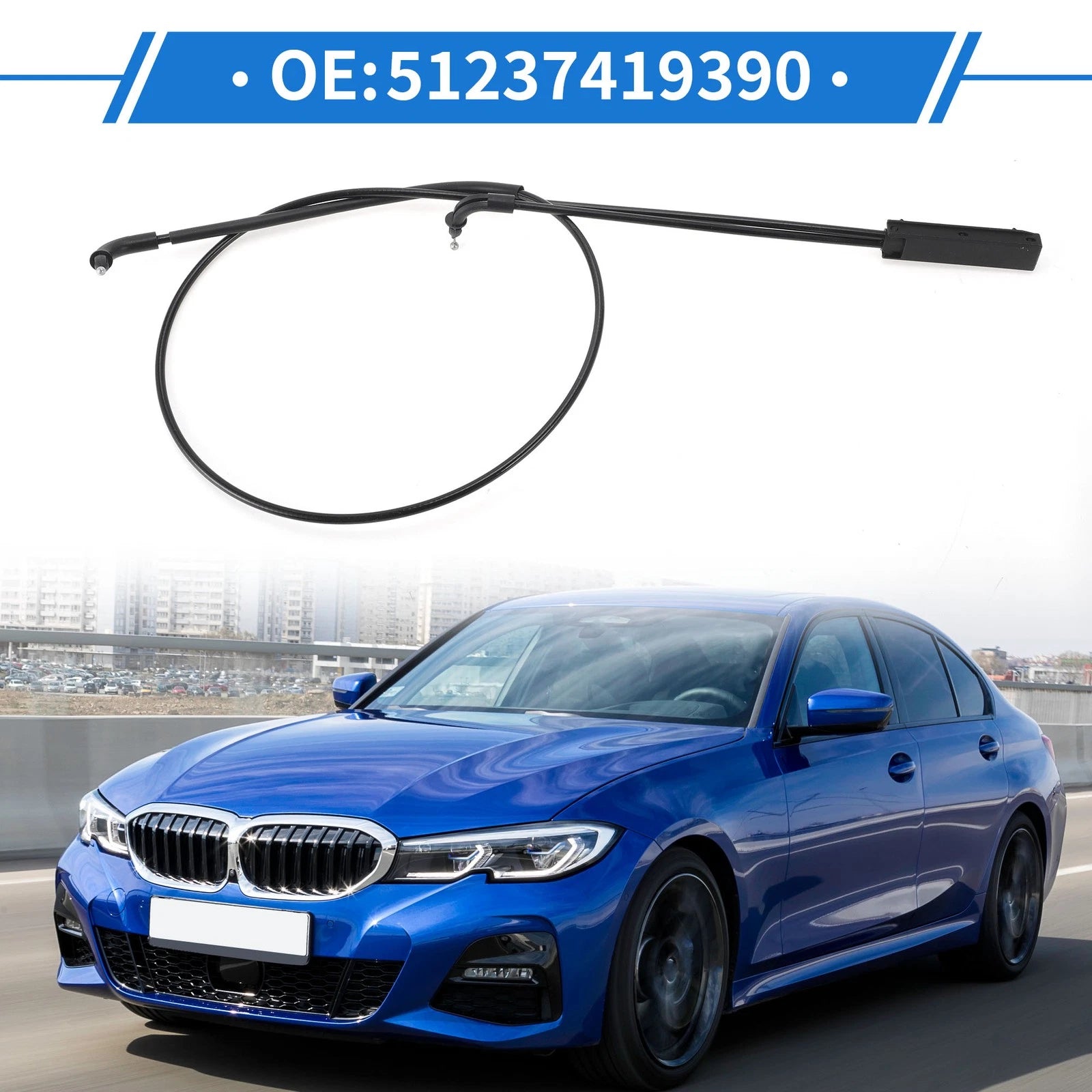 Hood Release Cable No. 51237419390 for BMW 330i 330e G20 (2019–2024)