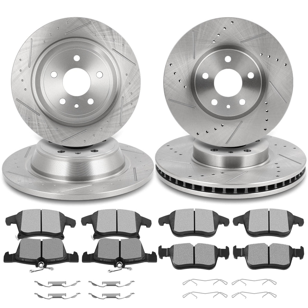 Set of 4 Brake Rotors and Pads for Ford Fusion Lincoln MKZ (2013–2016)