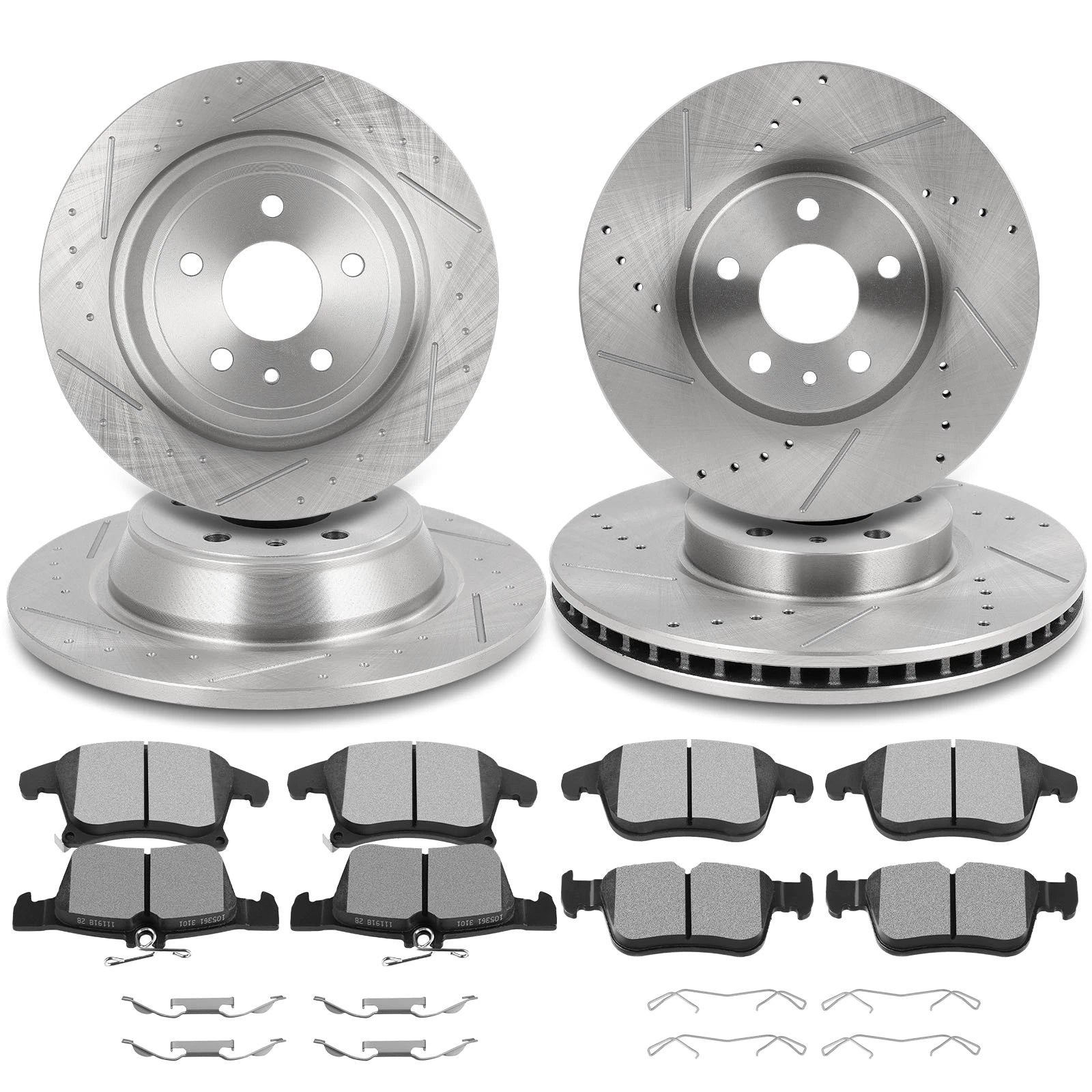 Set of 4 Brake Rotors and Pads for Ford Fusion Lincoln MKZ (2013–2016)