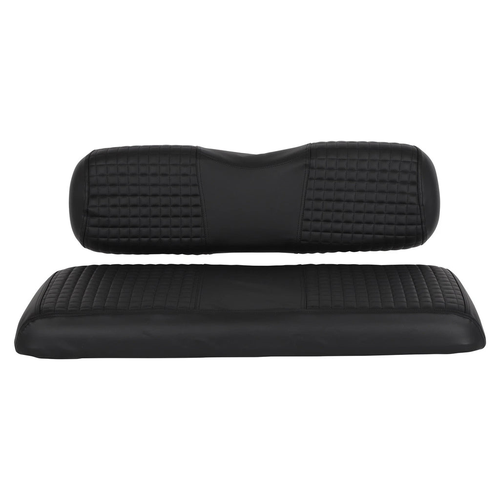 Universal Vinyl Golf Cart Seat and Back Cushion Covers Black