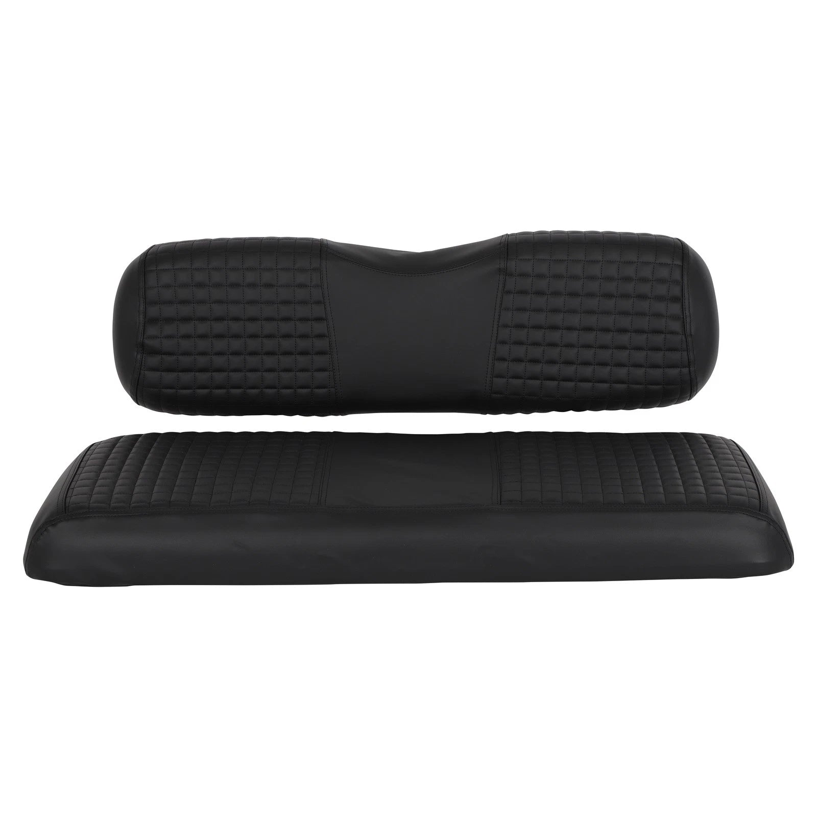 Universal Vinyl Golf Cart Seat and Back Cushion Covers Black